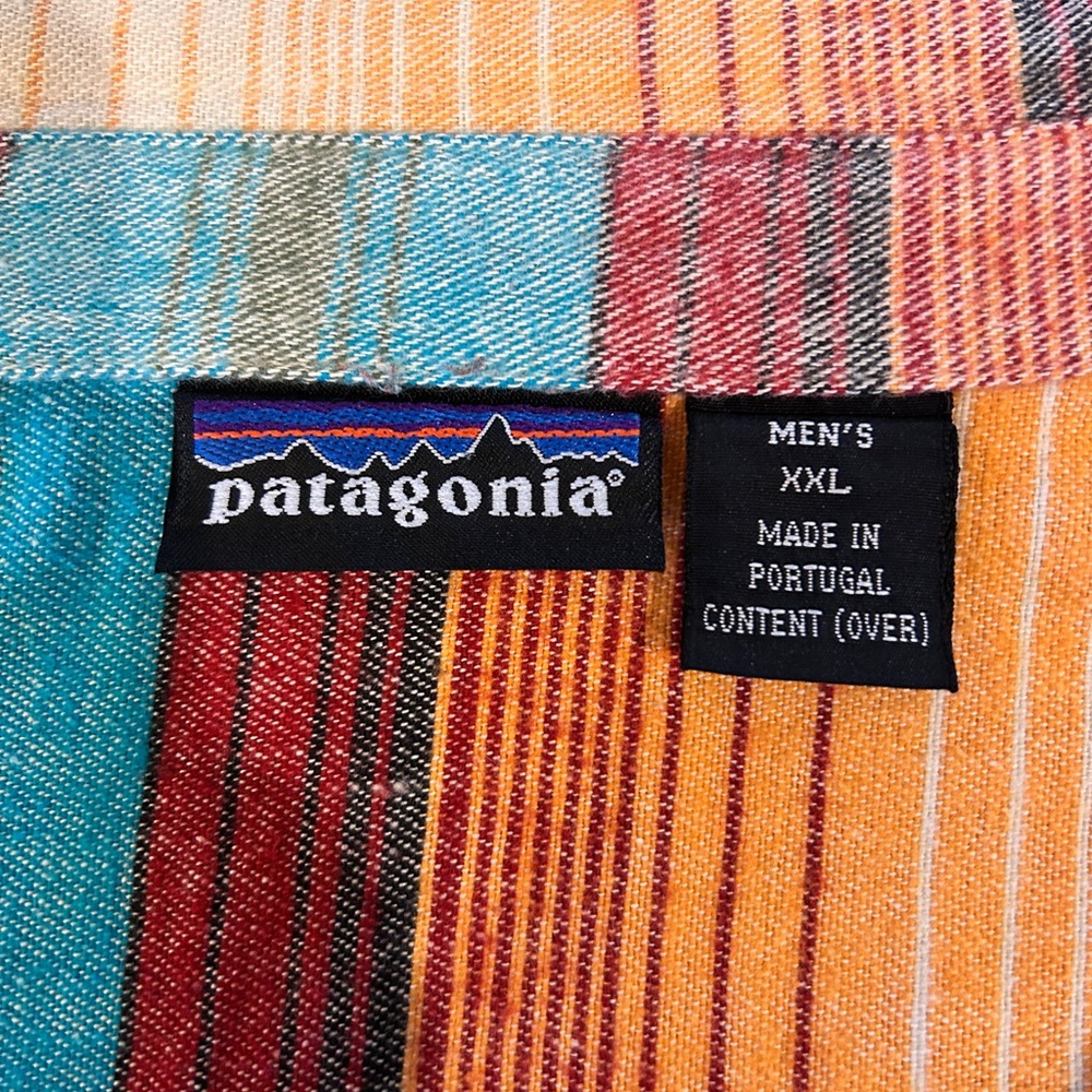 Patagonia Striped Organic Cotton Button Up Shirt XXL Portugal Heavyweight - Picture 10 of 11